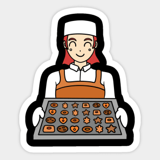 Cute baking girl Sticker